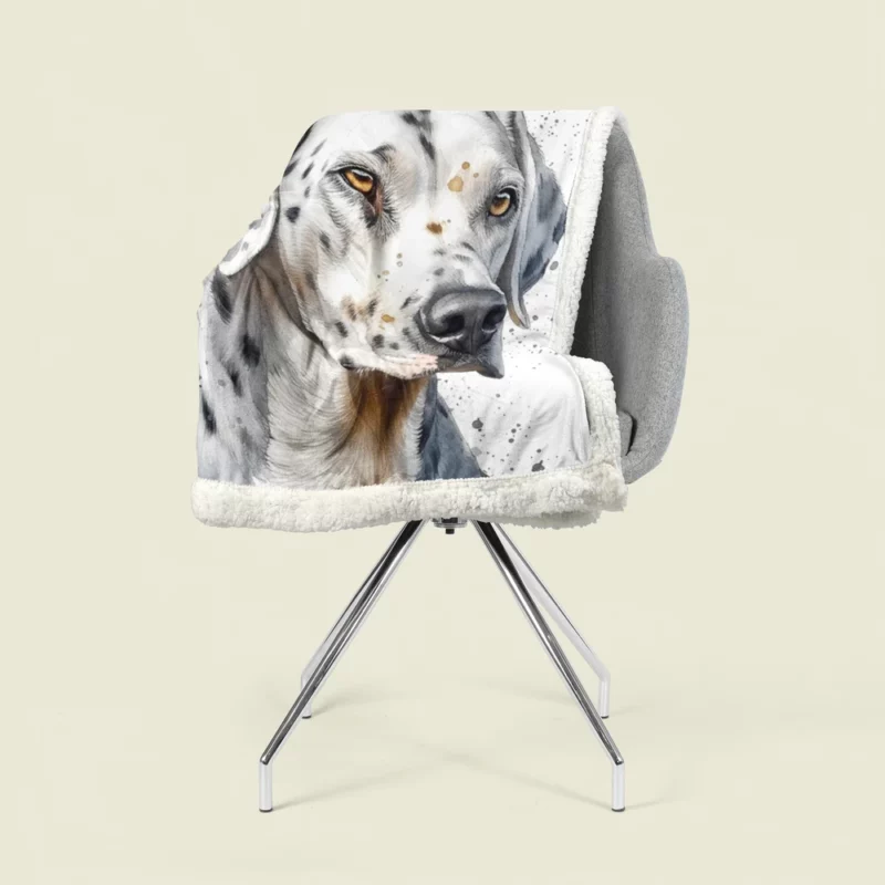 Blue Eyed Dalmatian Painting Sherpa Fleece Blanket 1