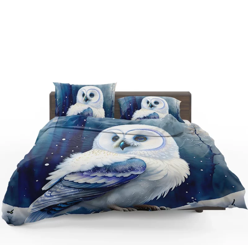 Blue Eyed Owl Painting Bedding Set 1