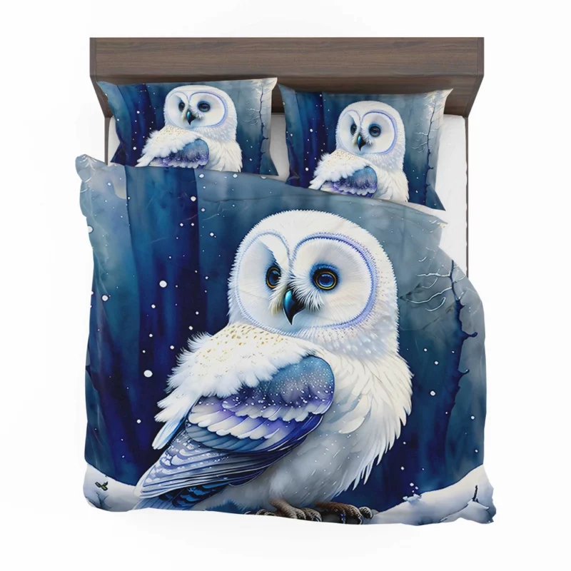 Blue Eyed Owl Painting Bedding Set 2