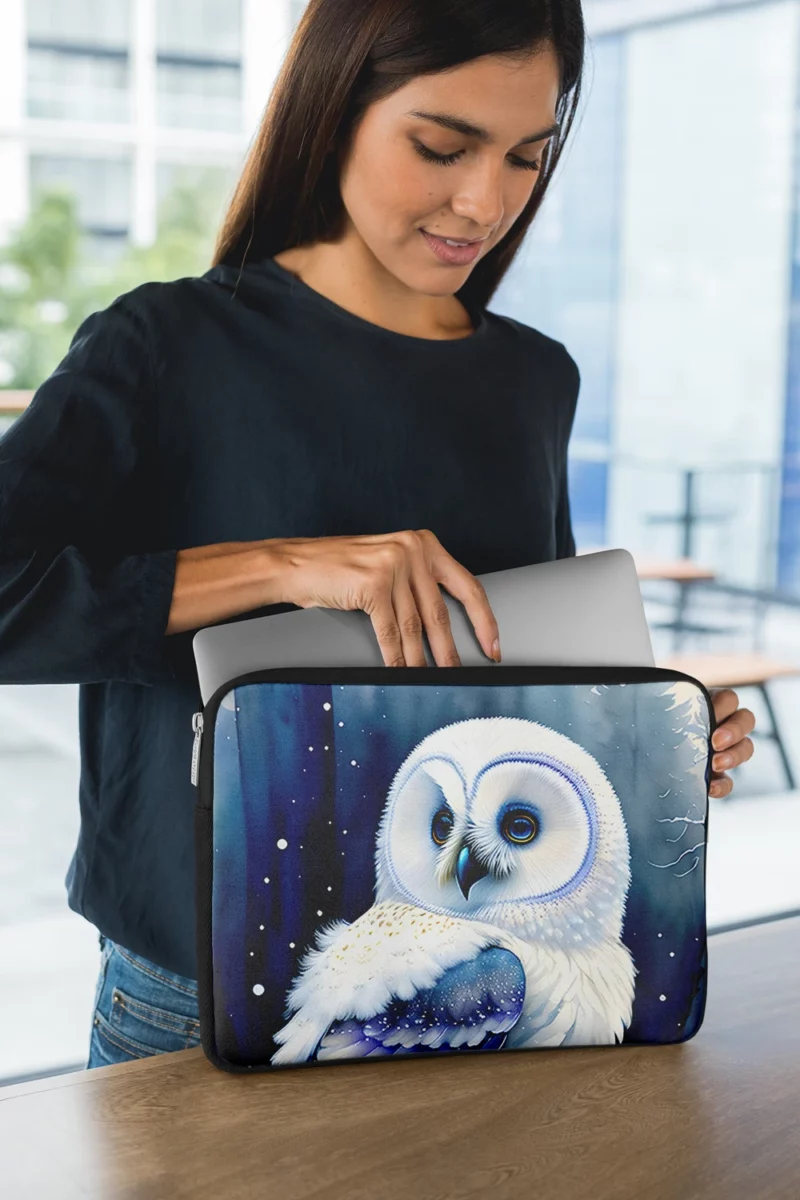 Blue Eyed Owl Painting Laptop Sleeve 1