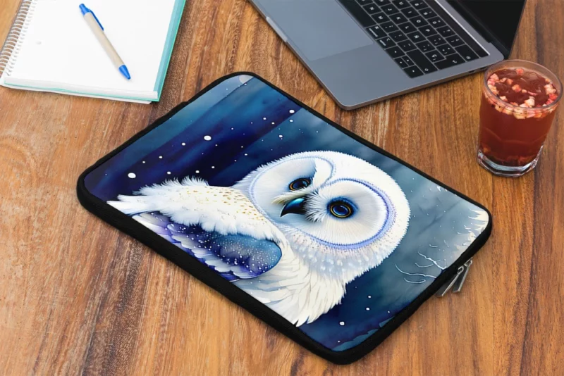 Blue Eyed Owl Painting Laptop Sleeve 2