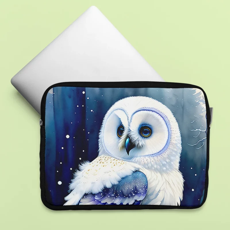 Blue Eyed Owl Painting Laptop Sleeve