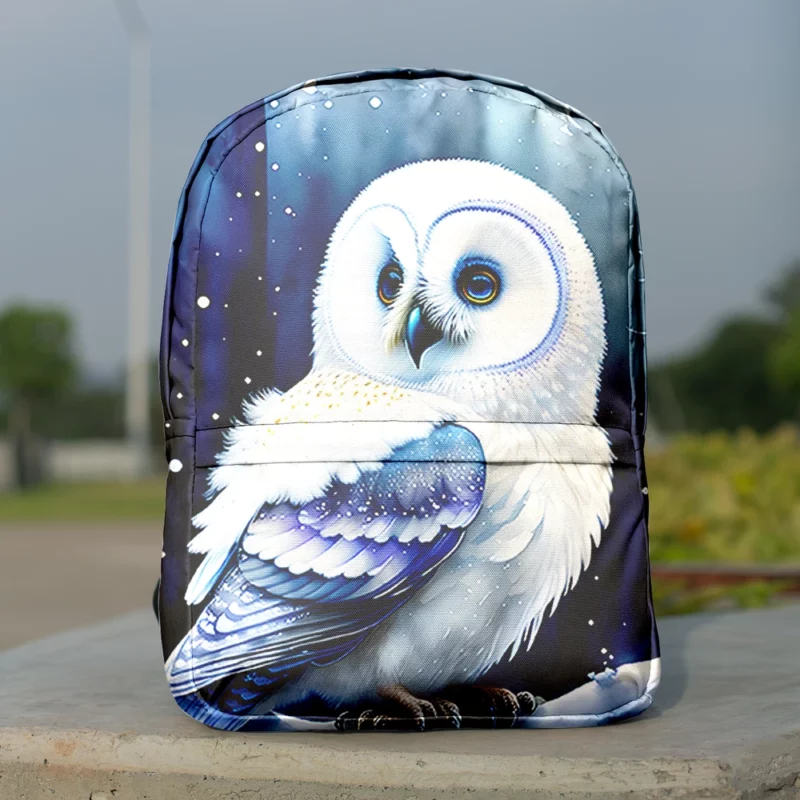 Blue Eyed Owl Painting Minimalist Backpack