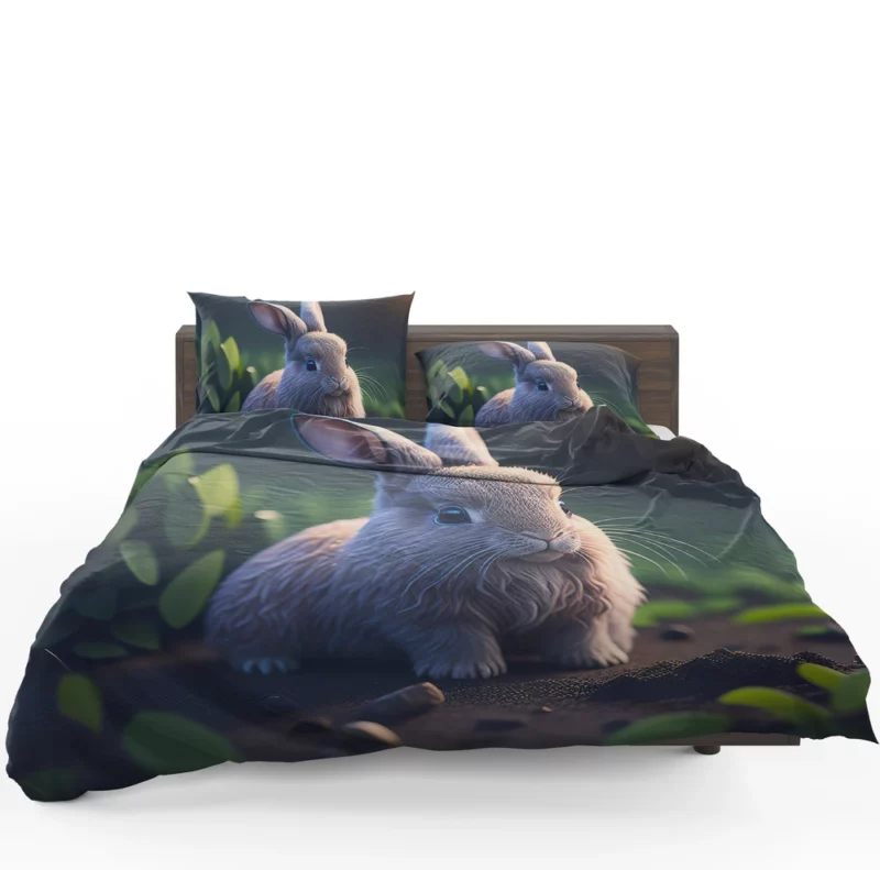 Blue Eyed Rabbit Portrait Bedding Set 1