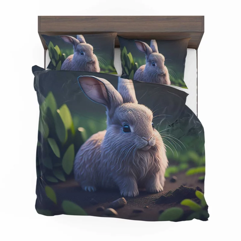 Blue Eyed Rabbit Portrait Bedding Set 2