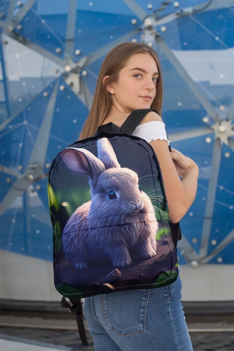 Blue Eyed Rabbit Portrait Minimalist Backpack 2