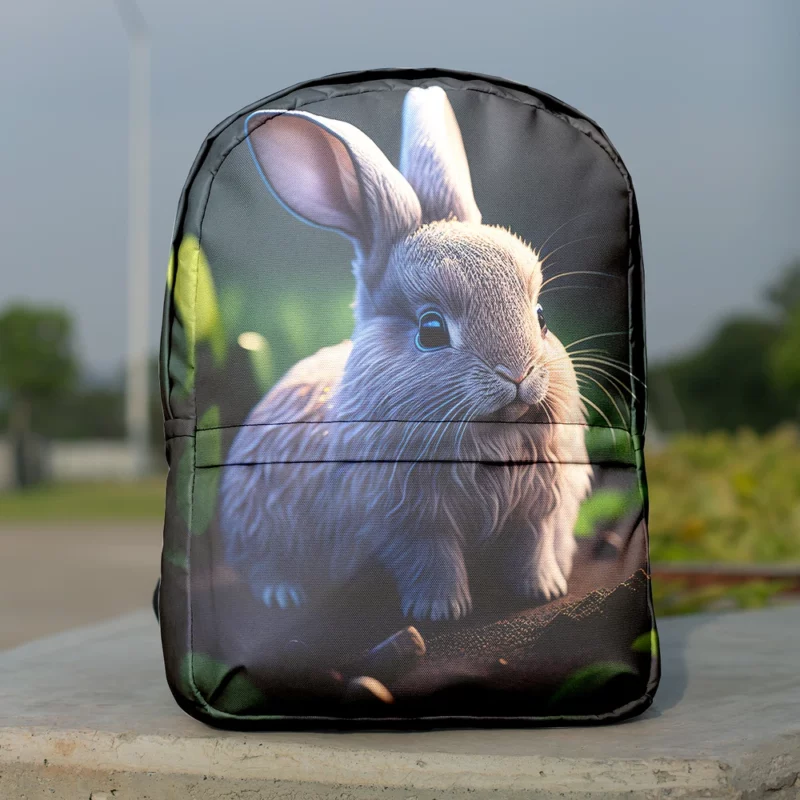 Blue Eyed Rabbit Portrait Minimalist Backpack