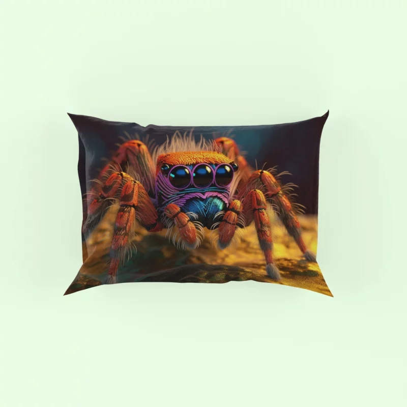 Blue Eyed Spider on Rock Pillow Case