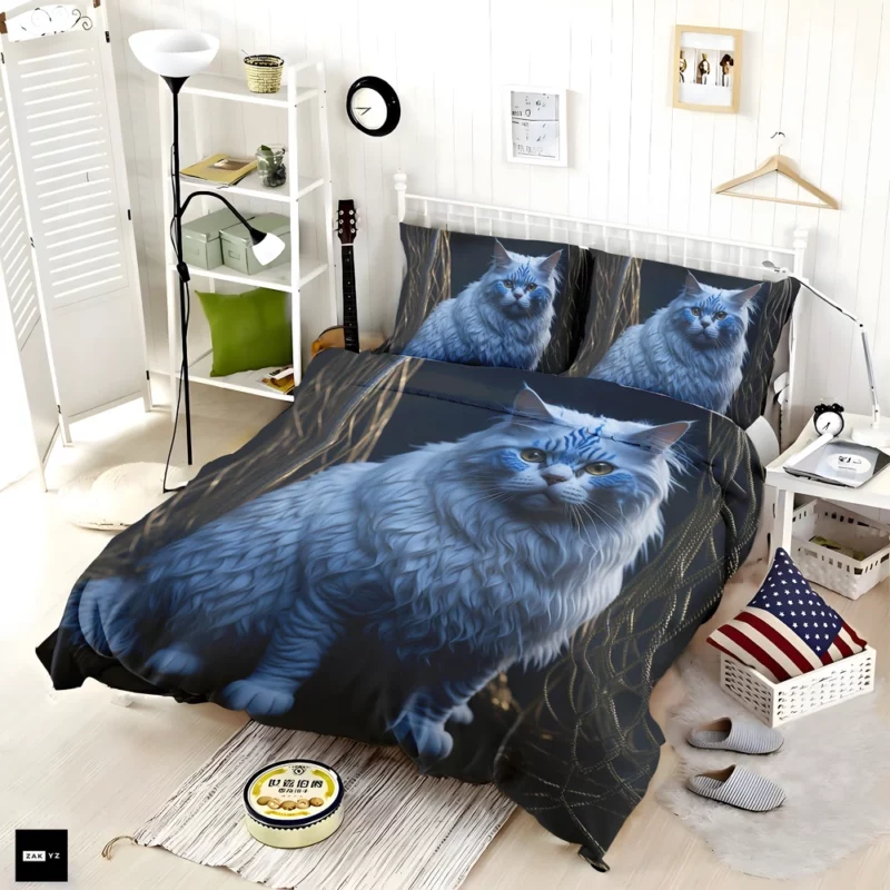 Blue Eyed Tabby Cat Bedding Set