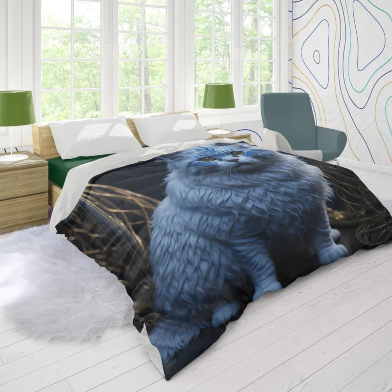 Blue Eyed Tabby Cat Duvet Cover