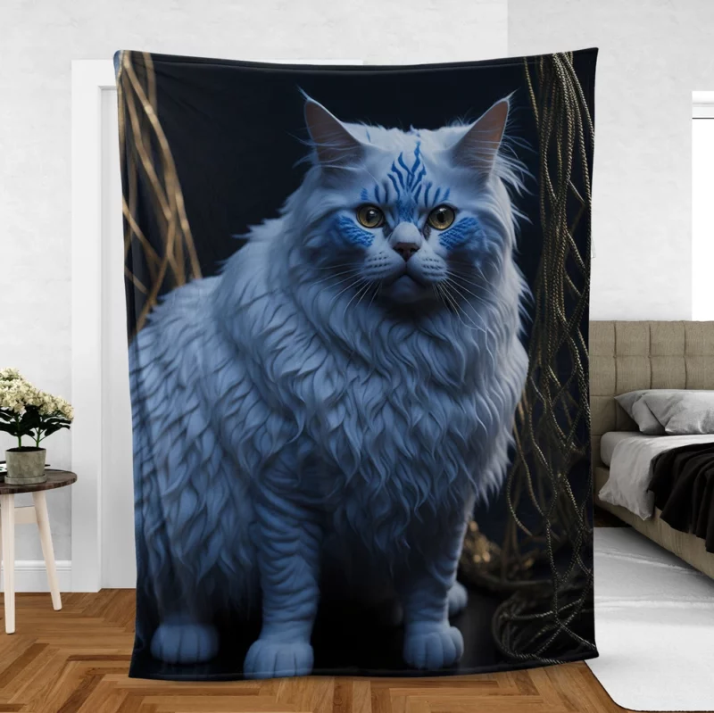 Blue Eyed Tabby Cat Fleece Blanket