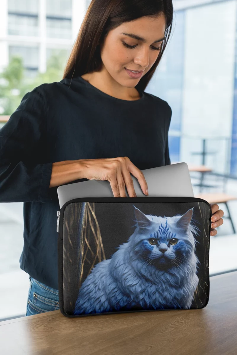 Blue Eyed Tabby Cat Laptop Sleeve 1