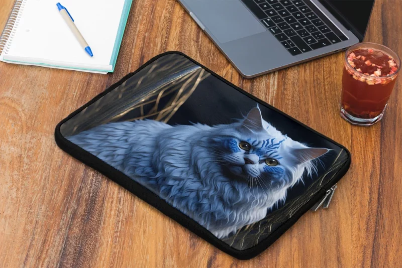 Blue Eyed Tabby Cat Laptop Sleeve 2