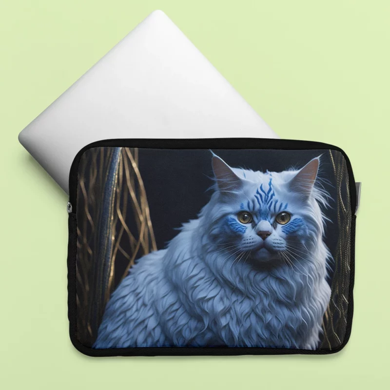 Blue Eyed Tabby Cat Laptop Sleeve