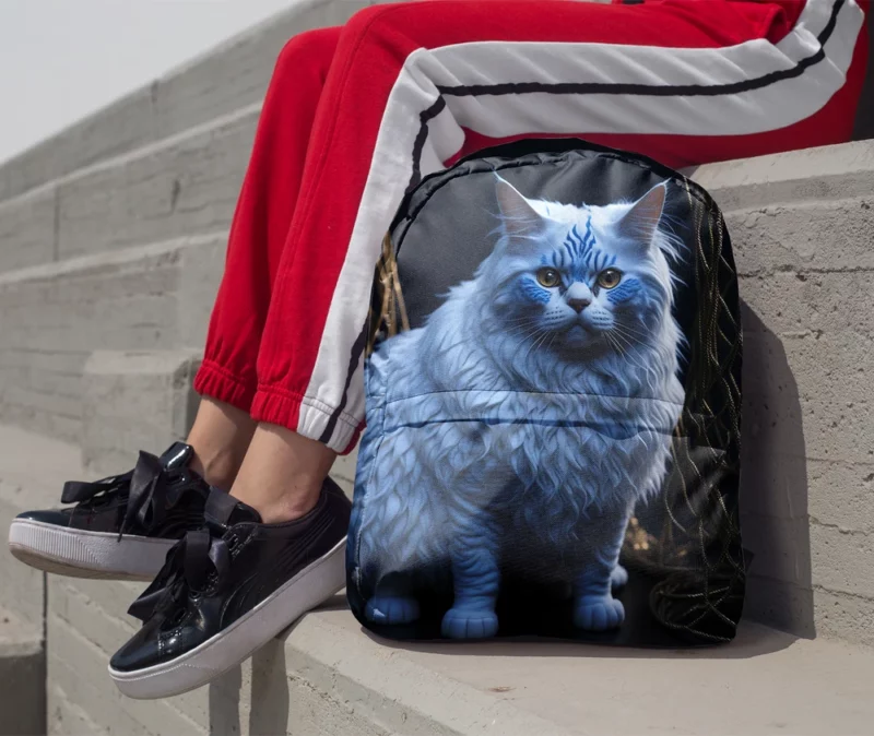 Blue Eyed Tabby Cat Minimalist Backpack 1