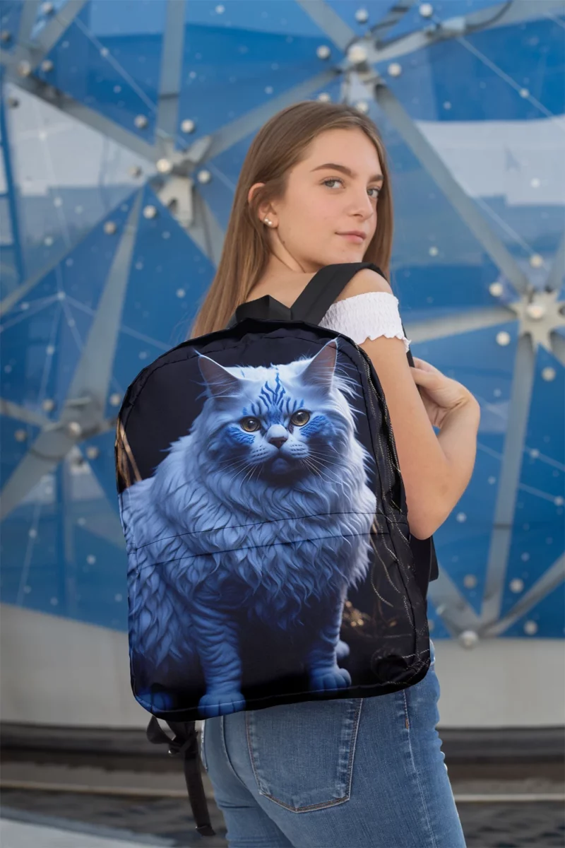 Blue Eyed Tabby Cat Minimalist Backpack 2