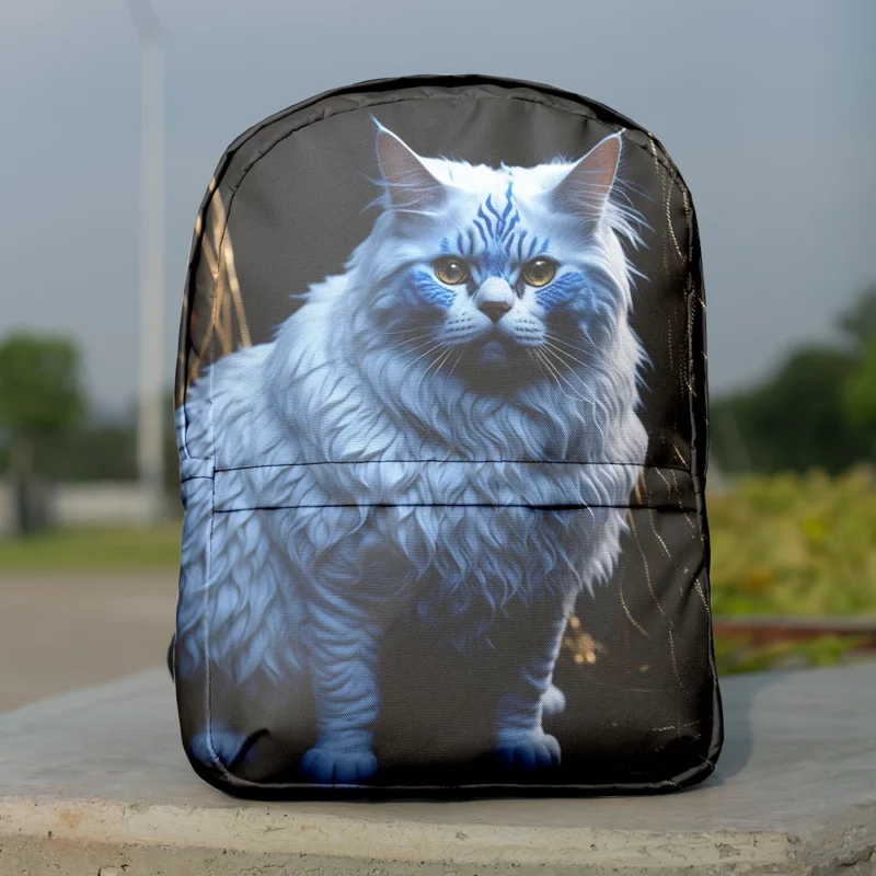 Blue Eyed Tabby Cat Minimalist Backpack