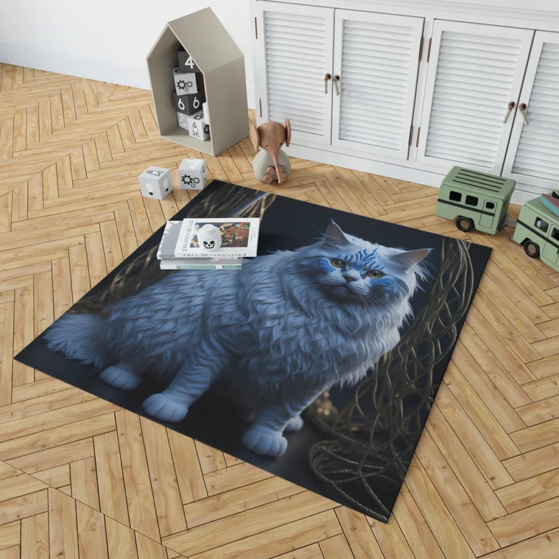 Blue Eyed Tabby Cat Rug 1