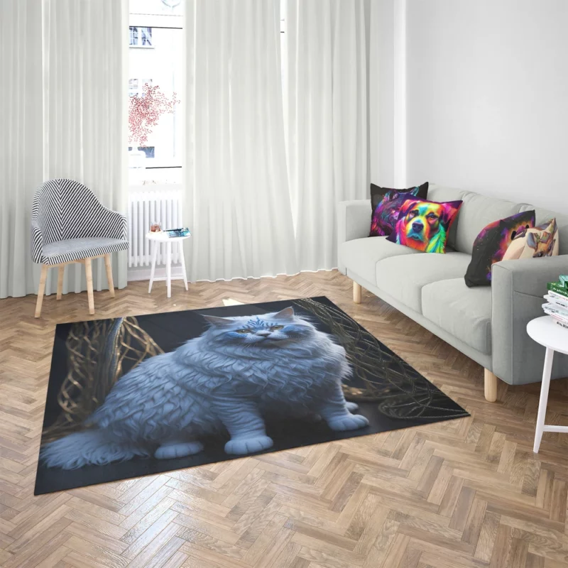 Blue Eyed Tabby Cat Rug 2