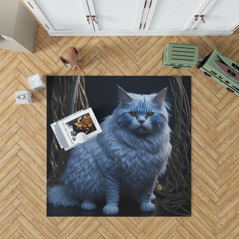 Blue Eyed Tabby Cat Rug