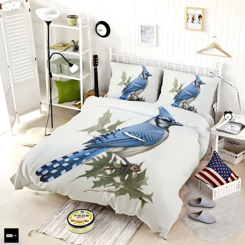 Blue Jay Sitting on Branch Bedding Set