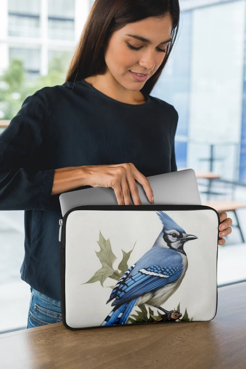 Blue Jay Sitting on Branch Laptop Sleeve 1