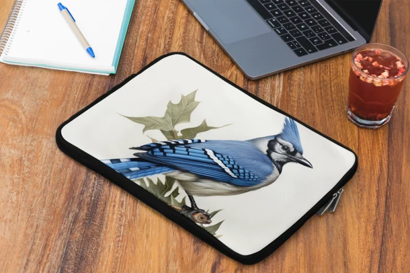 Blue Jay Sitting on Branch Laptop Sleeve 2