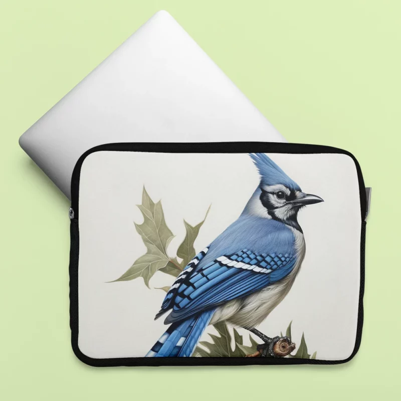 Blue Jay Sitting on Branch Laptop Sleeve