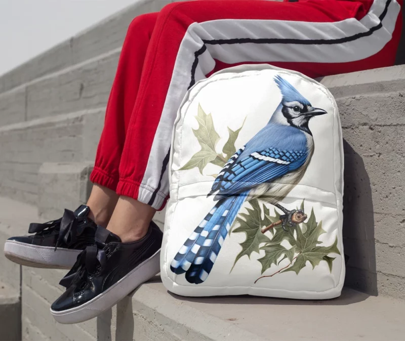 Blue Jay Sitting on Branch Minimalist Backpack 1