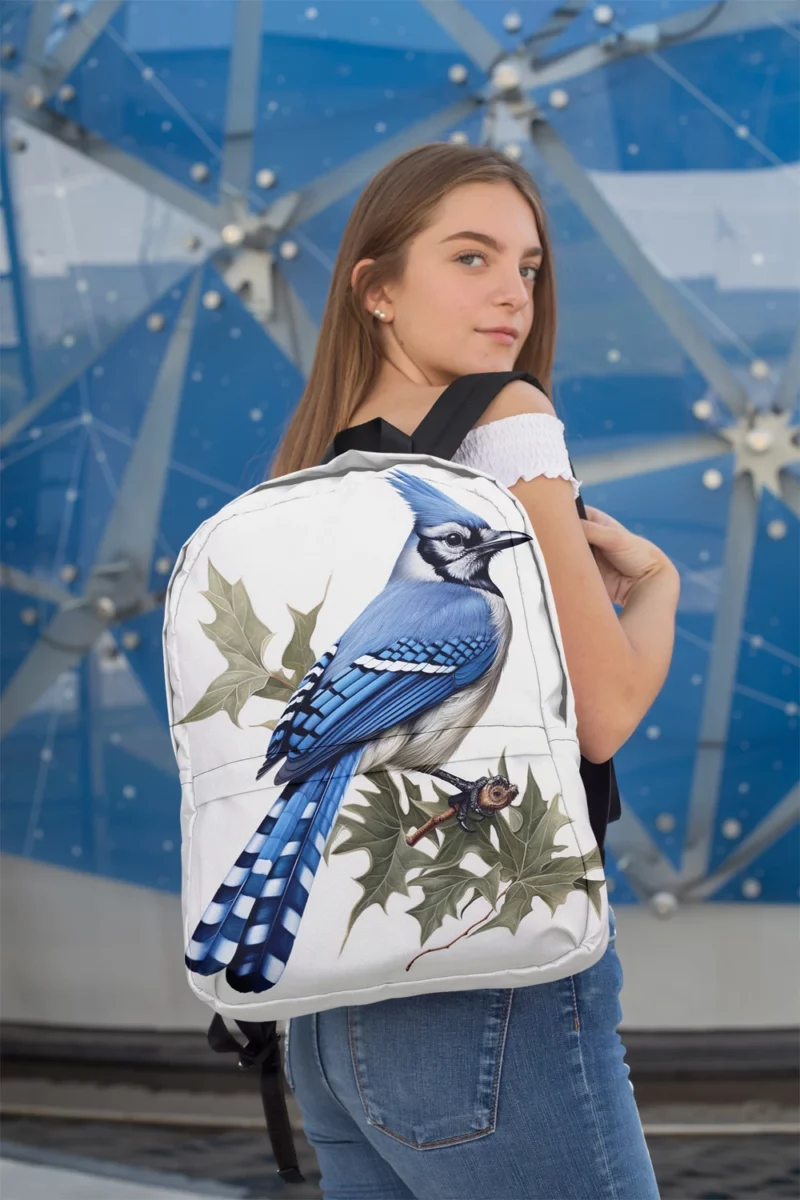 Blue Jay Sitting on Branch Minimalist Backpack 2