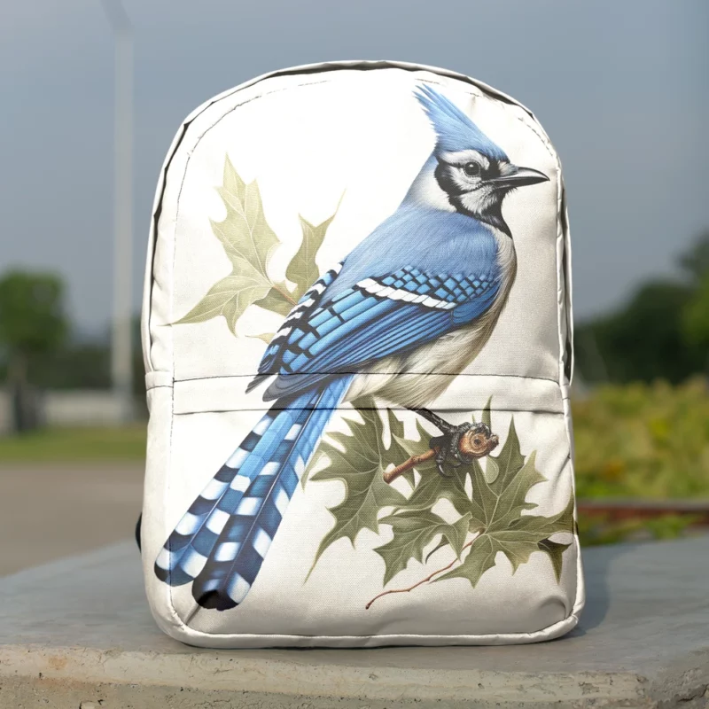 Blue Jay Sitting on Branch Minimalist Backpack