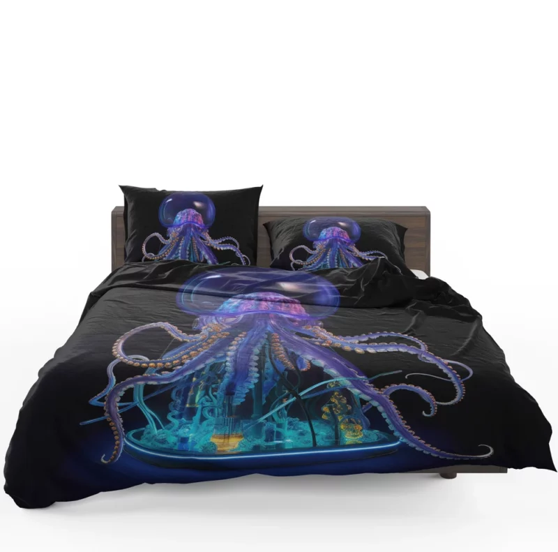 Blue Jellyfish Sculpture Bedding Set 1