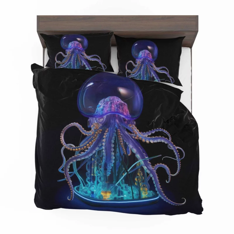 Blue Jellyfish Sculpture Bedding Set 2