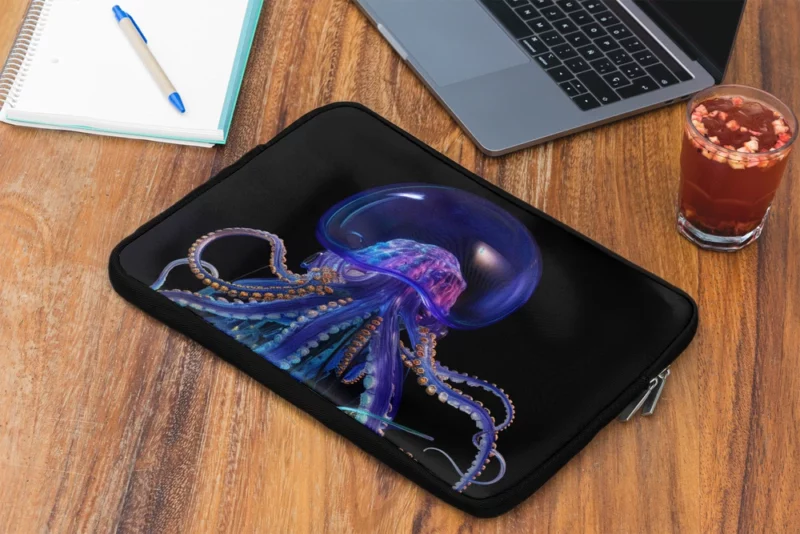 Blue Jellyfish Sculpture Laptop Sleeve 2