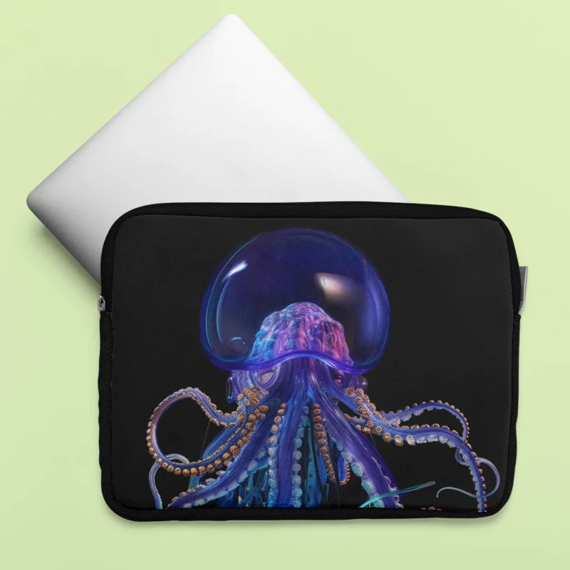 Blue Jellyfish Sculpture Laptop Sleeve