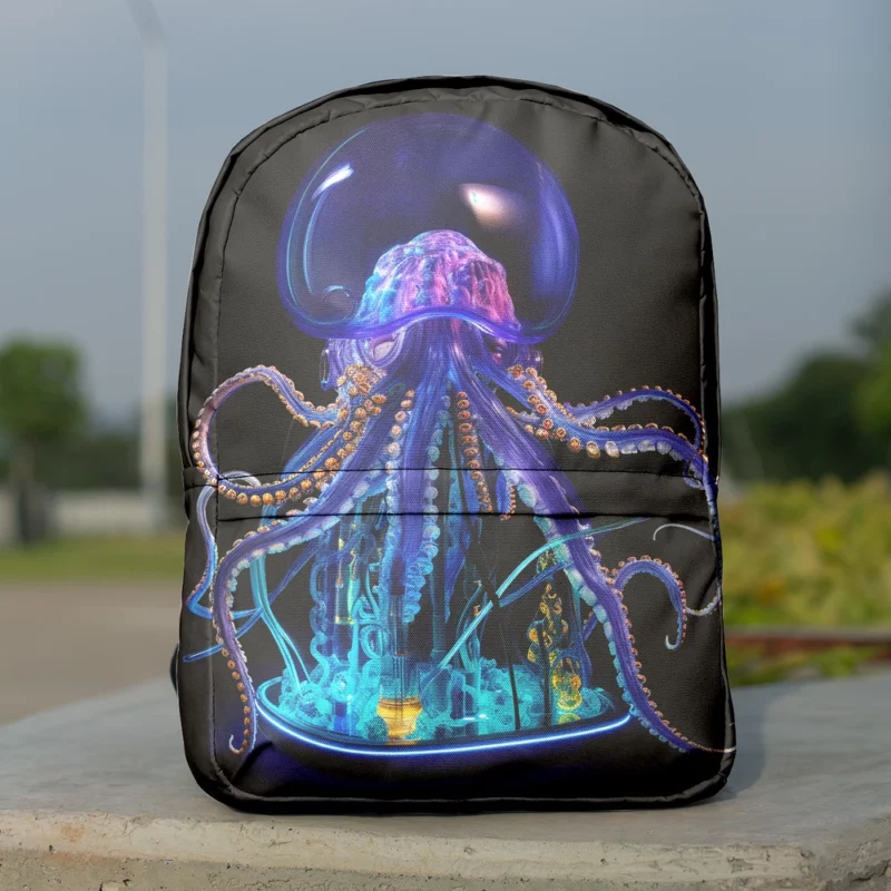 Blue Jellyfish Sculpture Minimalist Backpack