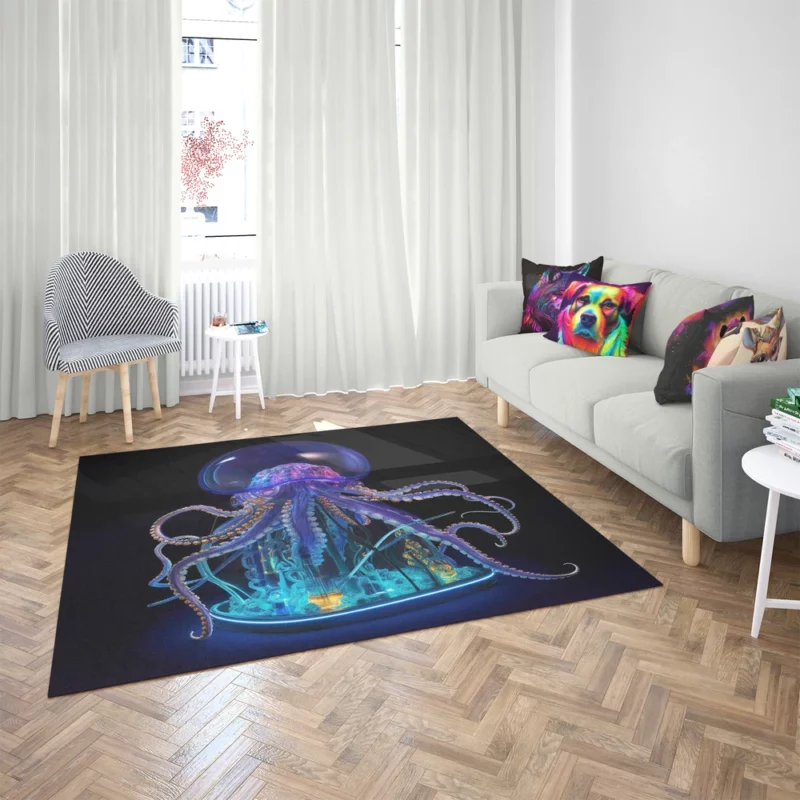 Blue Jellyfish Sculpture Rug 2