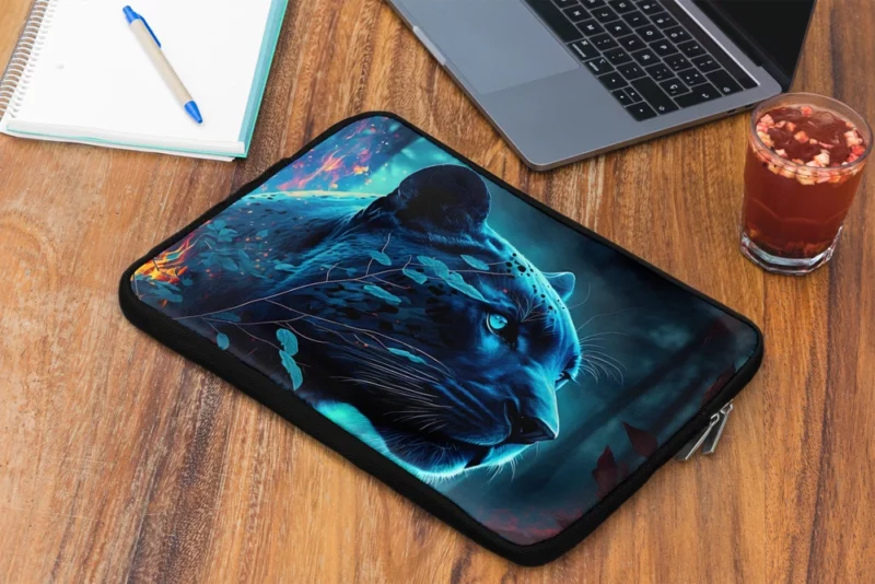 Blue Panther in Forest Laptop Sleeve 2