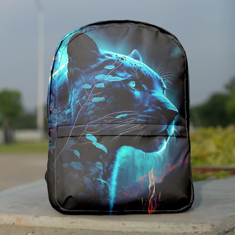 Blue Panther in Forest Minimalist Backpack