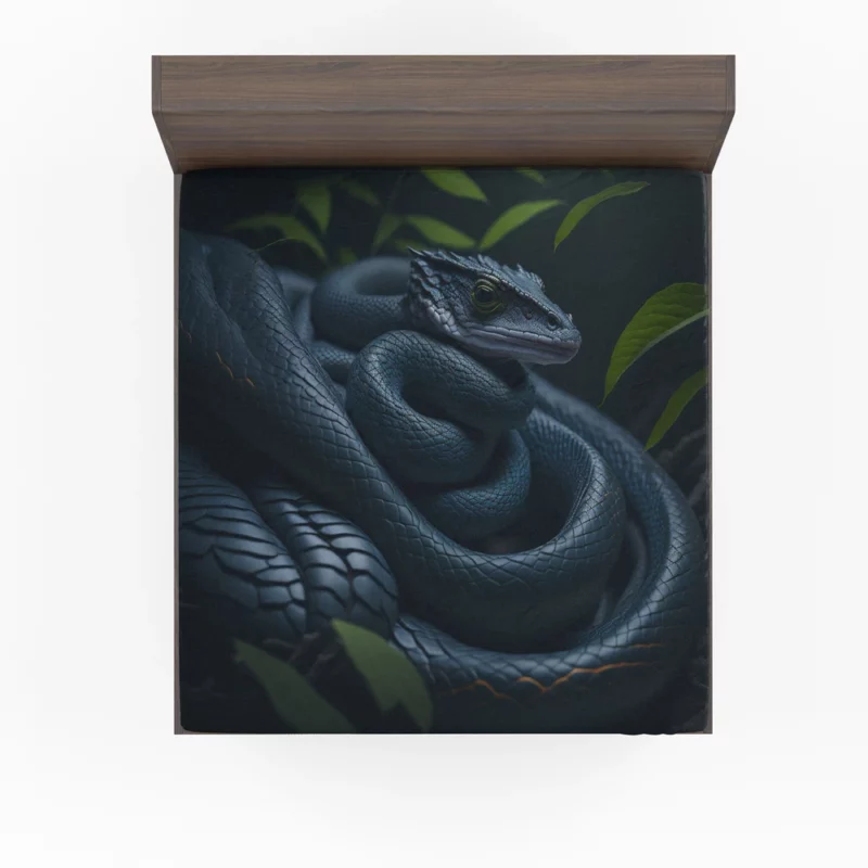 Blue Snake Artwork Fitted Sheet