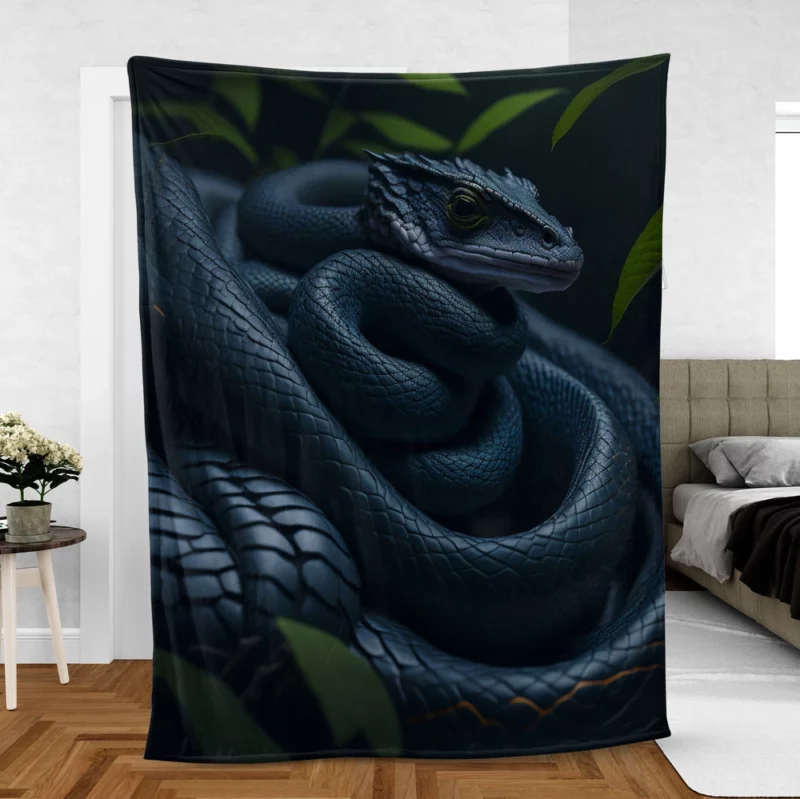 Blue Snake Artwork Fleece Blanket