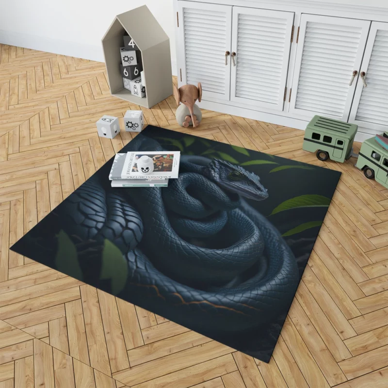 Blue Snake Artwork Rug 1