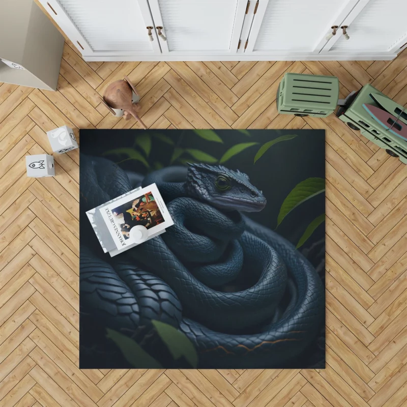 Blue Snake Artwork Rug