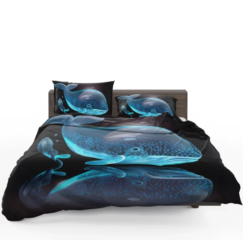 Blue Whale AI Artwork Bedding Set 1