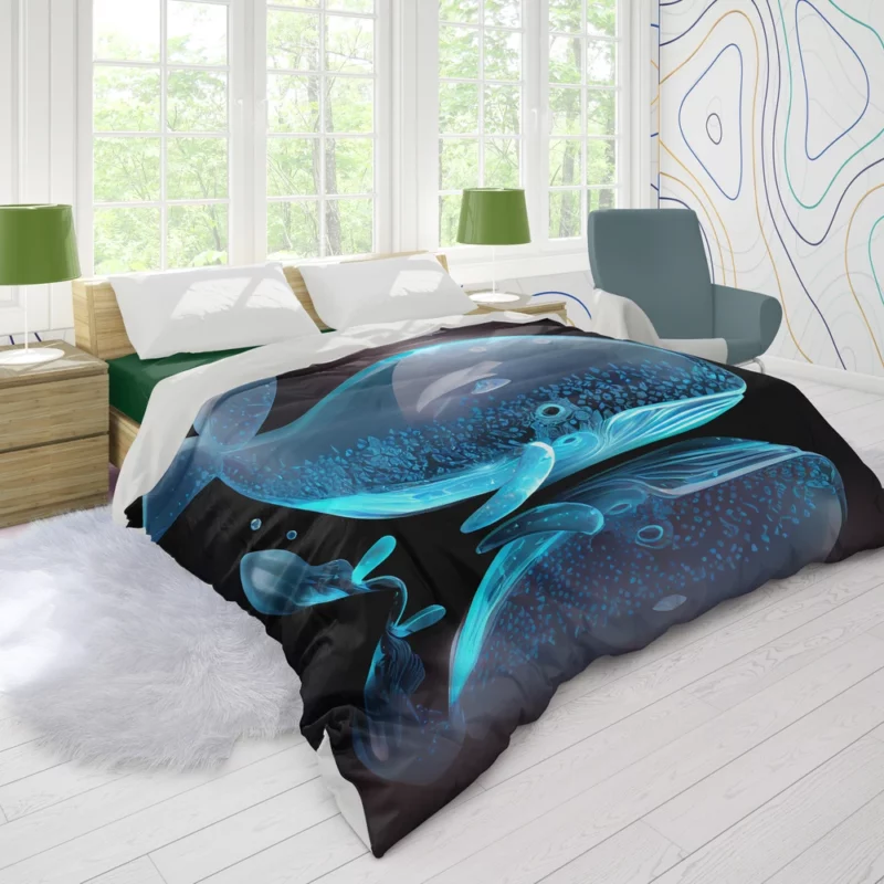 Blue Whale AI Artwork Duvet Cover