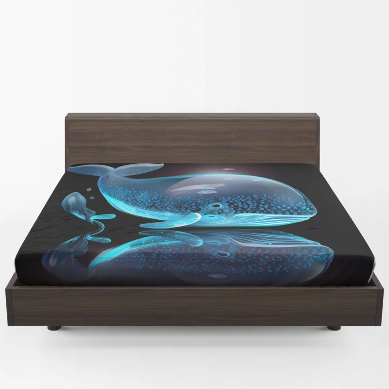 Blue Whale AI Artwork Fitted Sheet 1