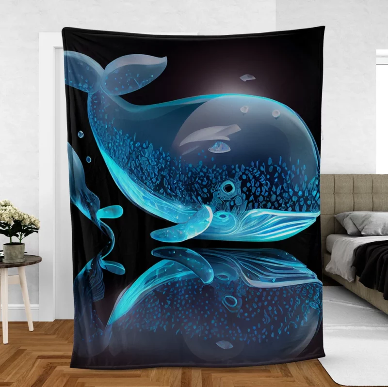 Blue Whale AI Artwork Fleece Blanket