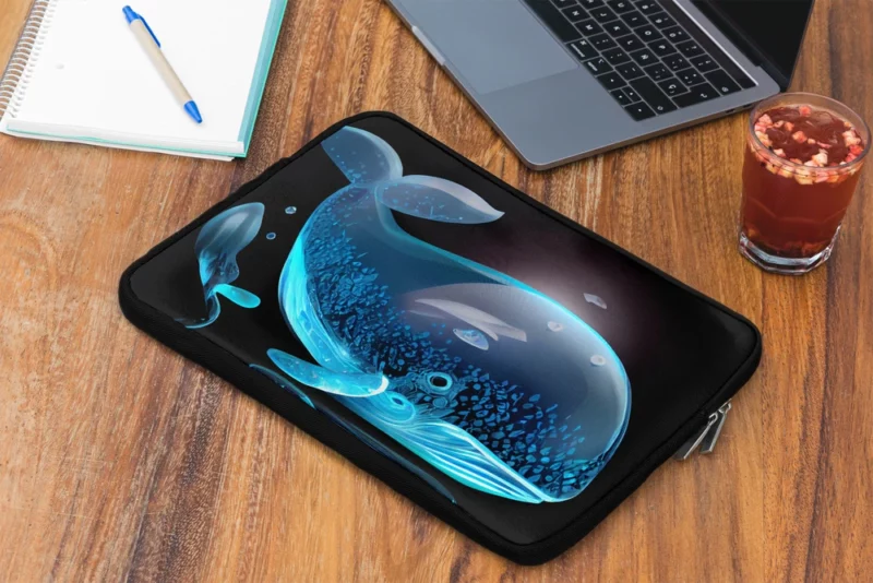 Blue Whale AI Artwork Laptop Sleeve 2