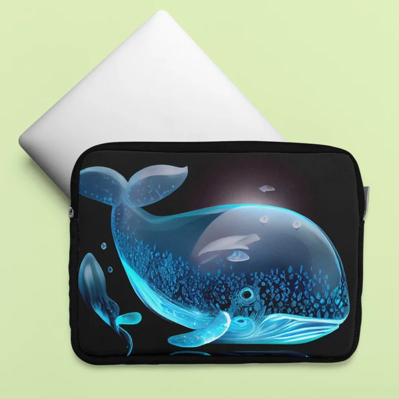 Blue Whale AI Artwork Laptop Sleeve