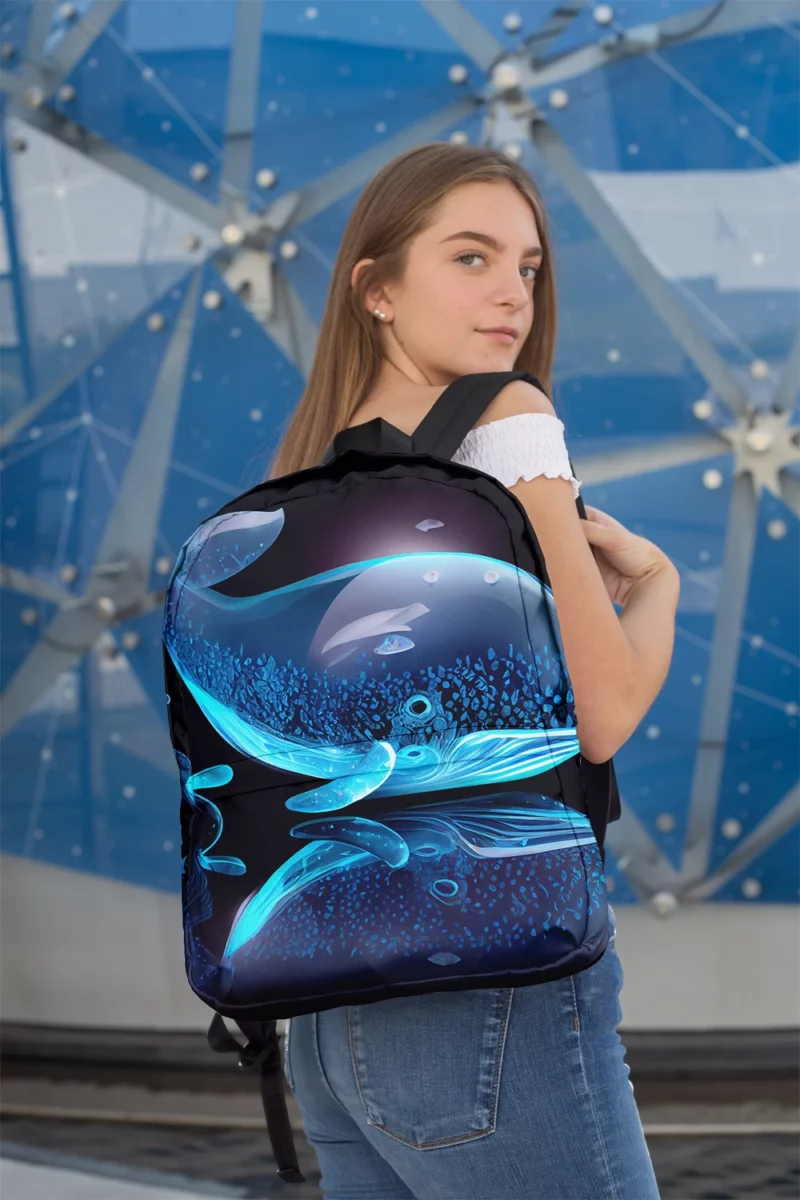 Blue Whale AI Artwork Minimalist Backpack 2